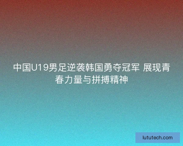 中国U19男足逆袭韩国勇夺冠军 展现青春力量与拼搏精神